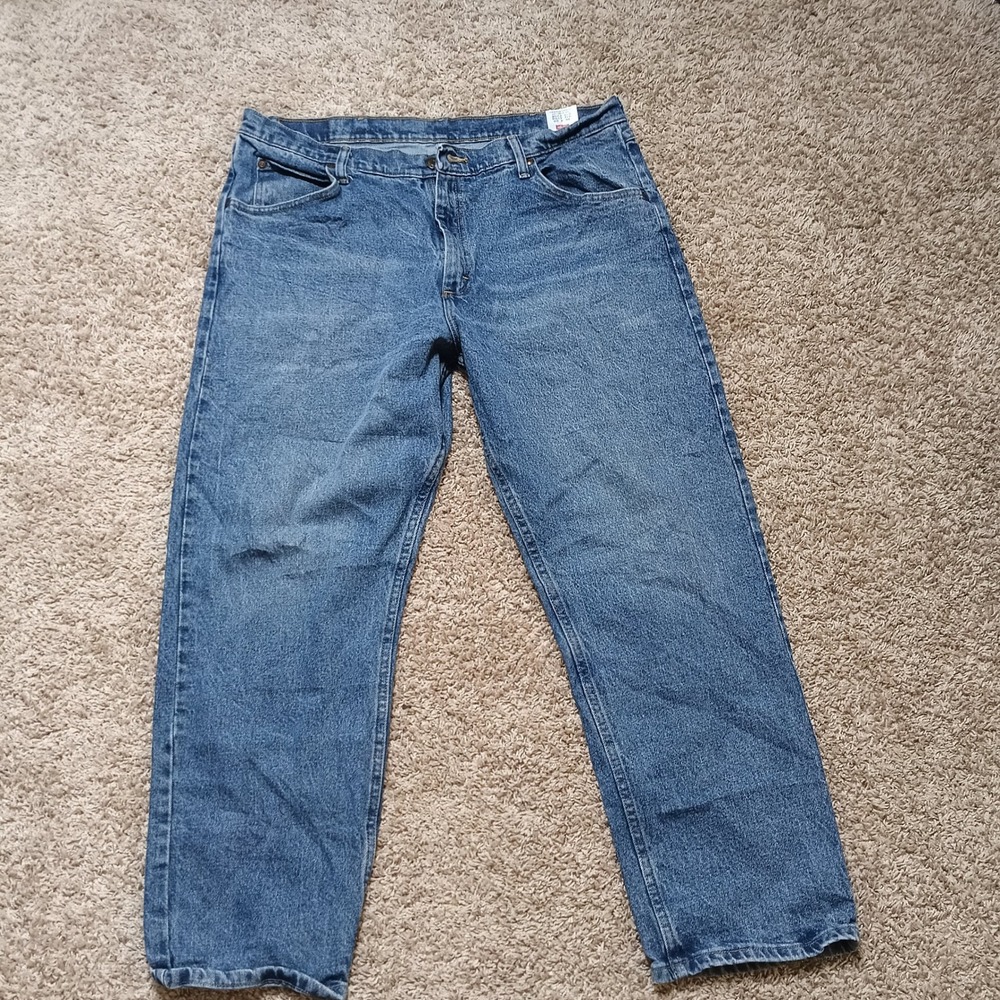 Wrangler‎ Jeans Mens 38x29 Blue Excellent Straight Leg Stretch Denim 97FXVMI